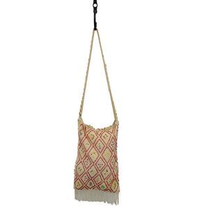 Vintage Crossbody Hobo Bag Southwestern‎ Artsy Hippie Kitchie Beaded Fringed